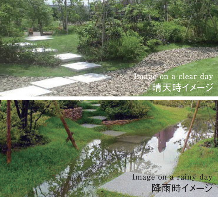 Rain garden at Yokohama Connect Square